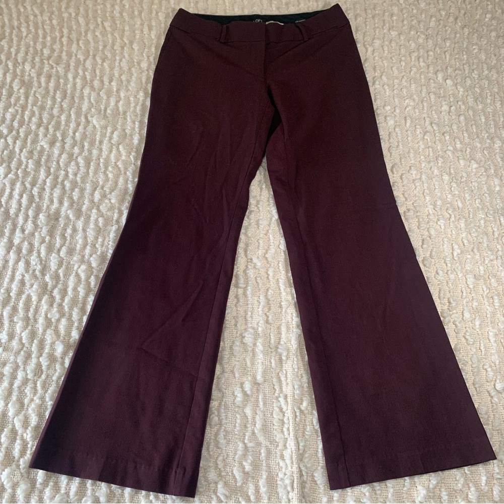 Ann Taylor Deep Burgundy Flare Pants